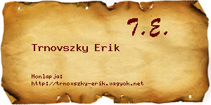 Trnovszky Erik névjegykártya